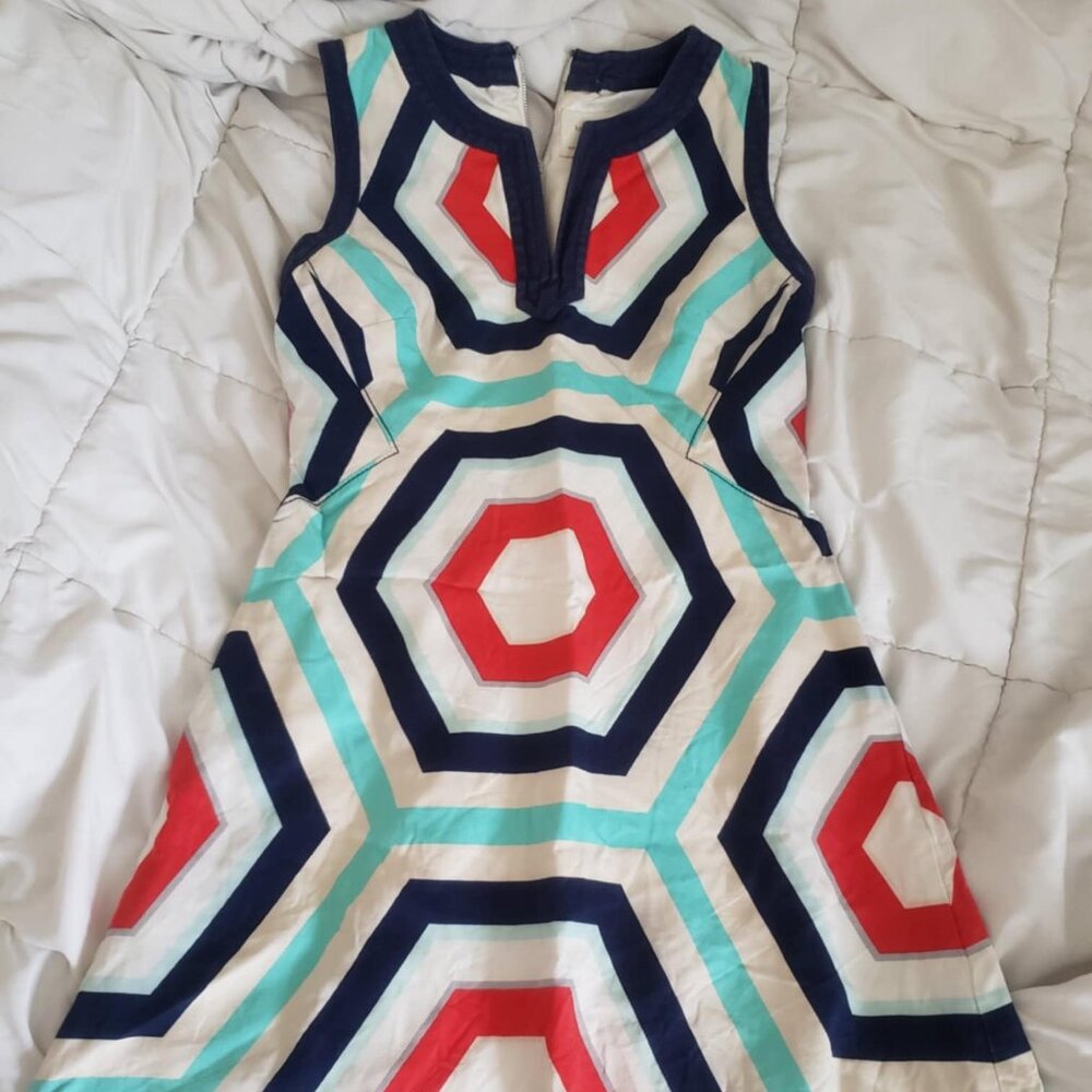 Funky Geometric Kate Spade Cotton A Line Dress